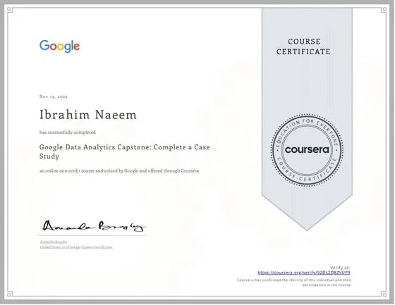 Data Analytics Capstone: Complete a Case Study, Google via Coursera, 2022
